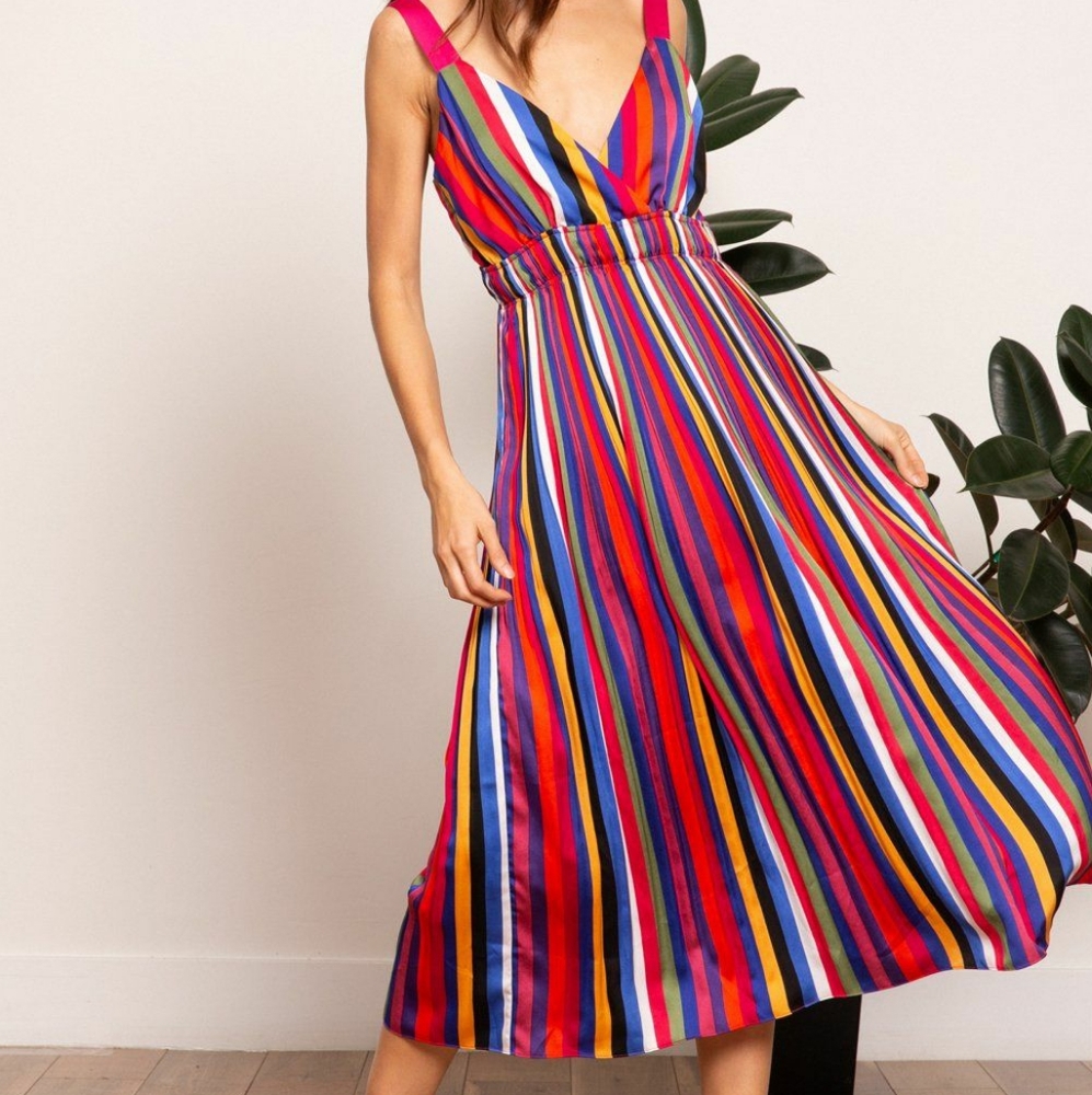 Lucy Paris Pleated Midi Skirt